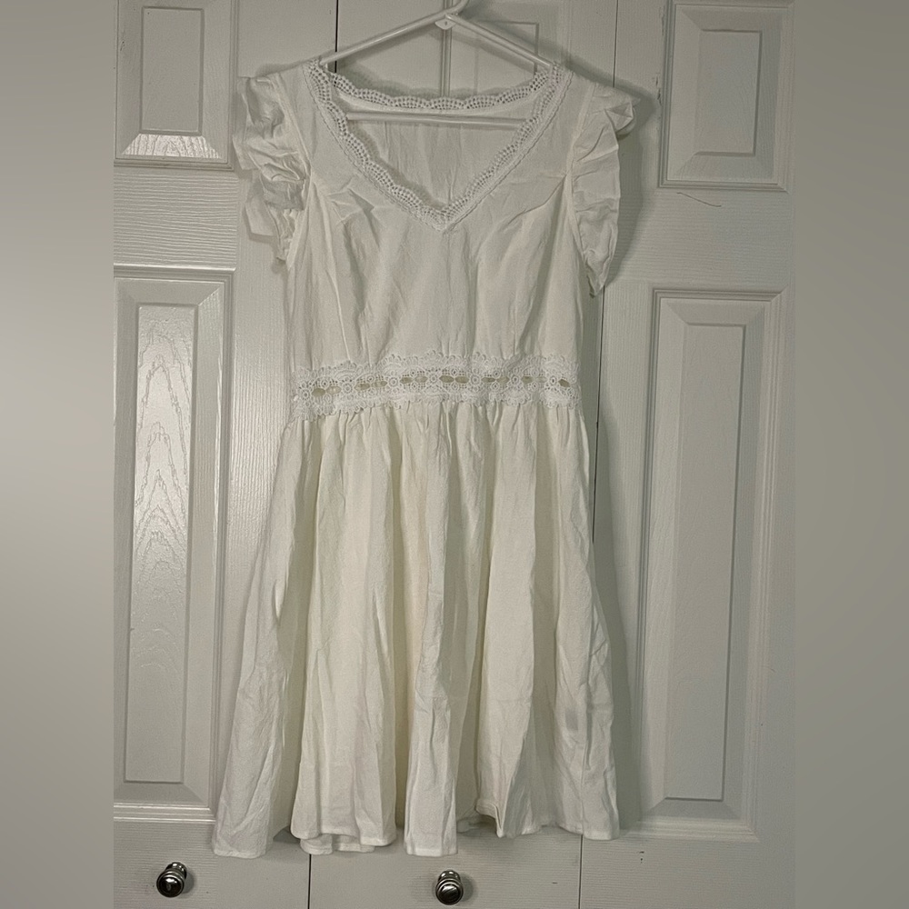 Shein white dress with lace middle.